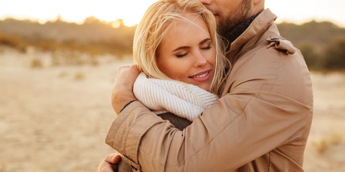 A couple hugging